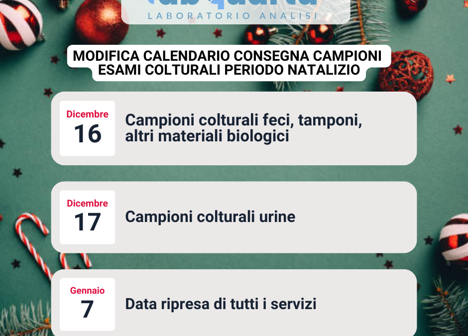 Calendario Esami Colturali Festività Natalizie